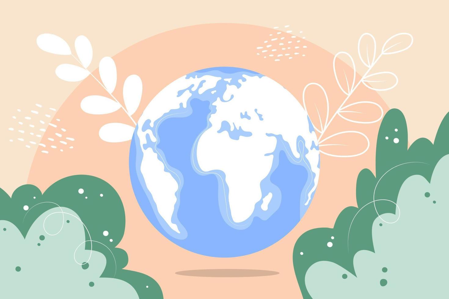 Planet Earth, save the planet. Earth Day. vector