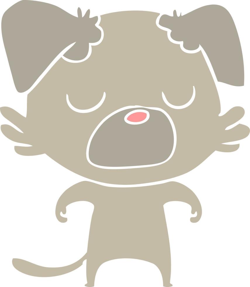 flat color style cartoon dog vector
