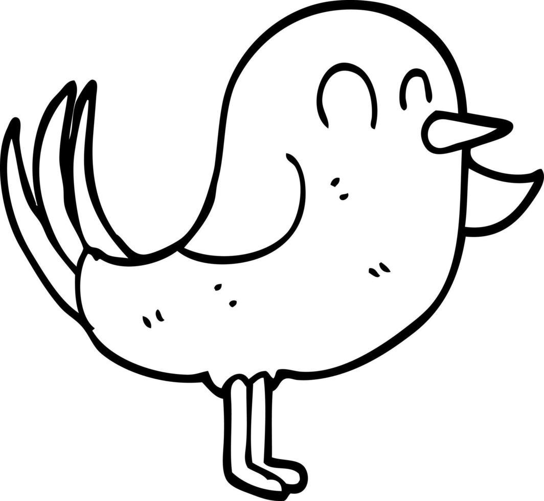 line drawing cartoon bird pointing vector