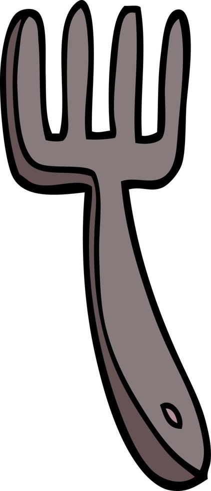 cartoon doodle fork vector