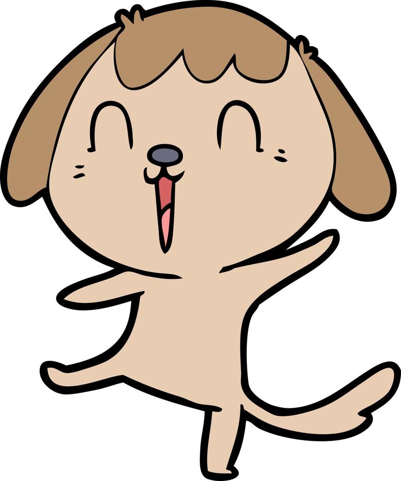 perro feliz de dibujos animados vector