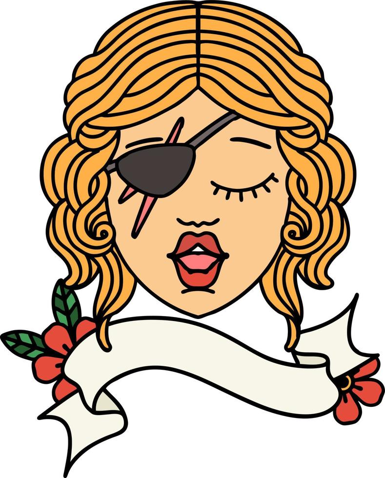 Retro Tattoo Style human rogue character face vector