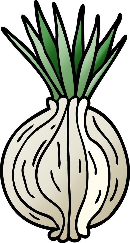 cartoon doodle sprouting onion vector
