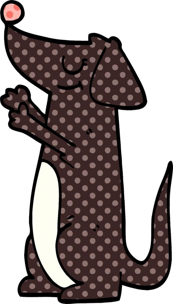 cartoon doodle well behaved dog vector