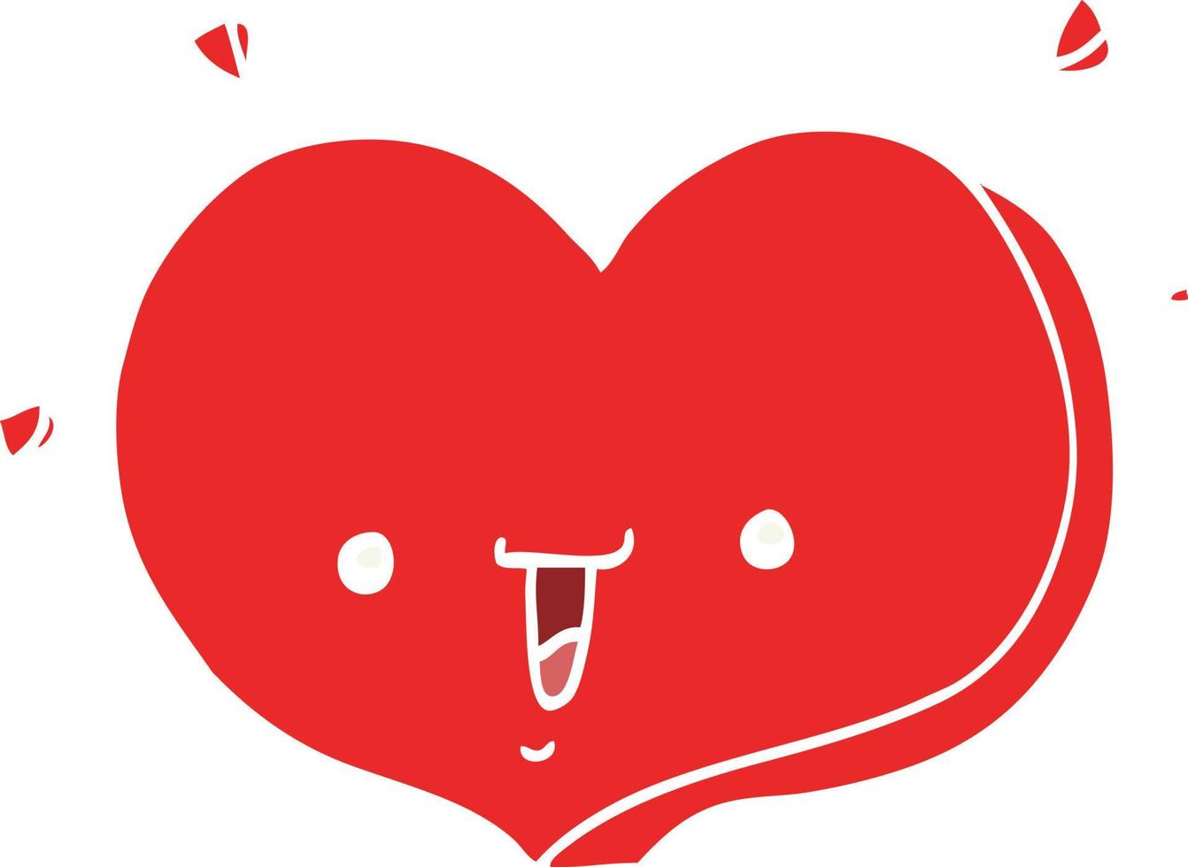flat color style cartoon happy love heart vector