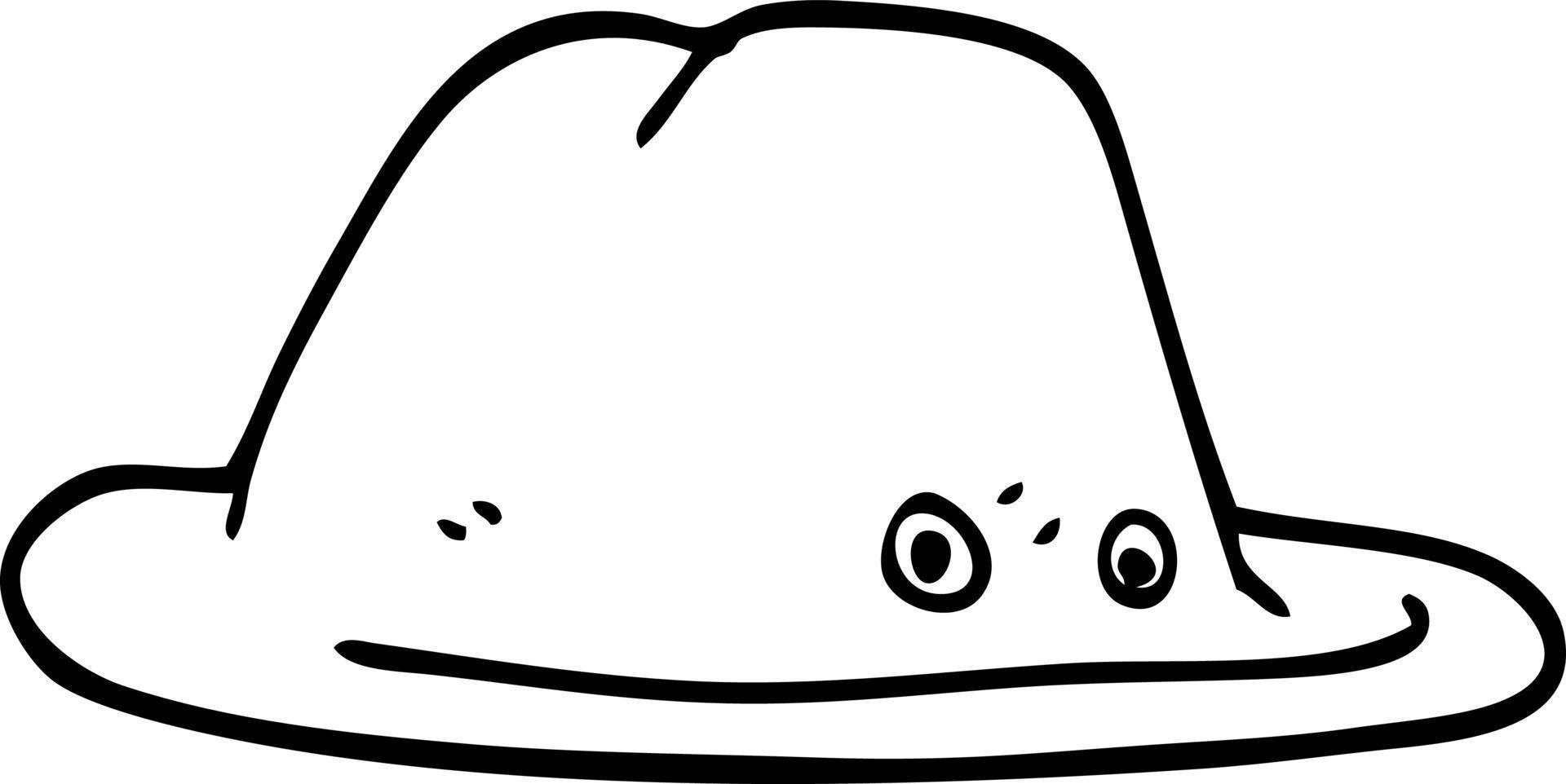 line drawing cartoon hat vector