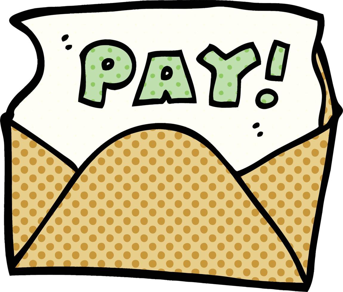 comic book style cartoon pay packet vector