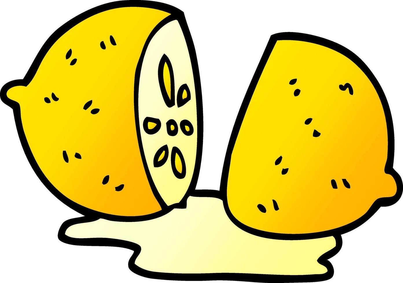 cartoon doodle sliced lemon vector