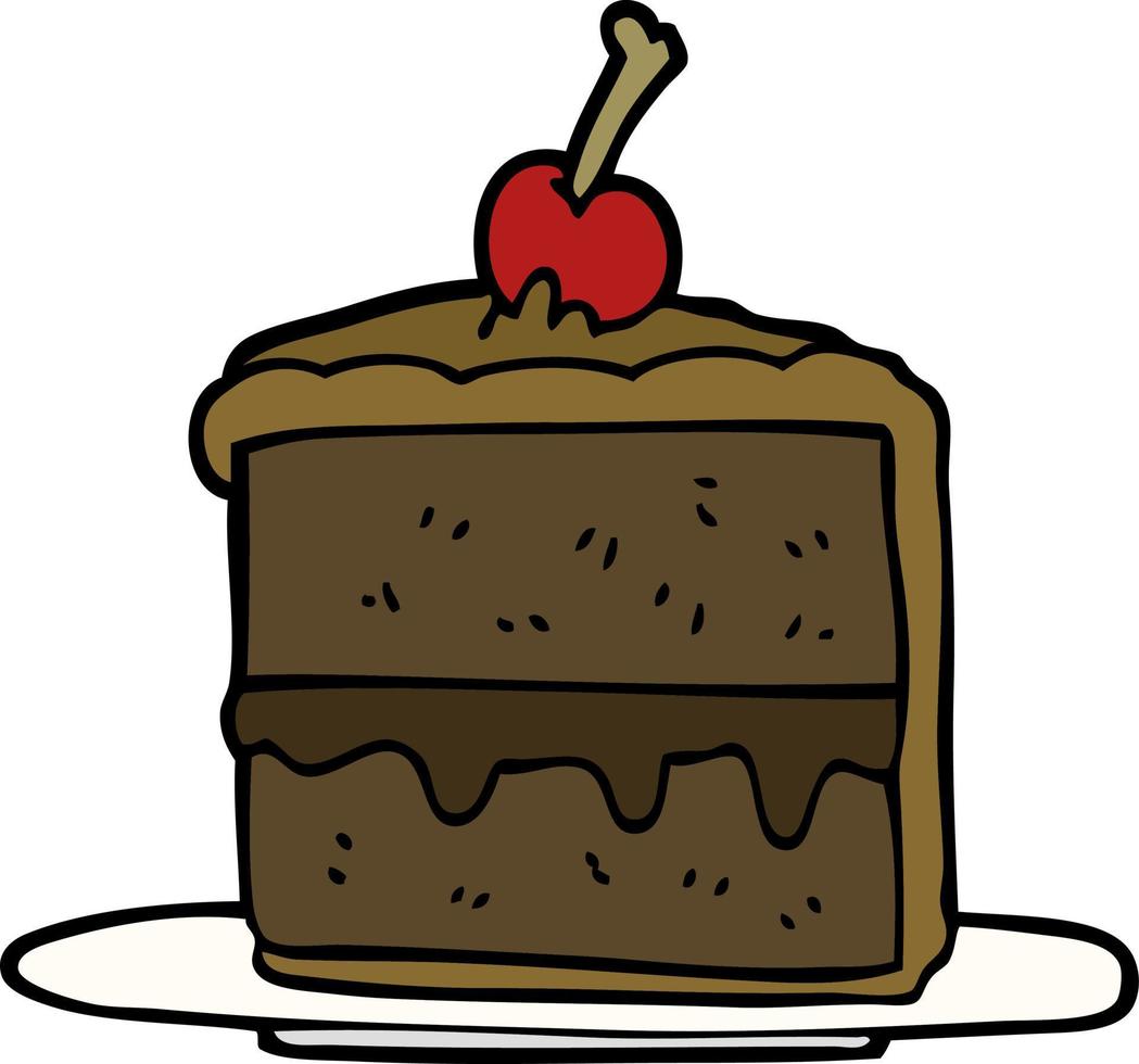 cartoon doodle chocolate cake vector