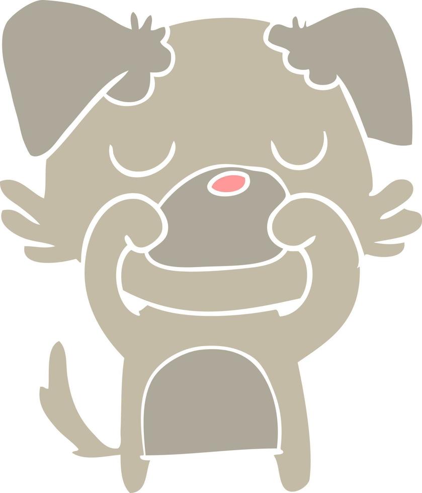 flat color style cartoon dog vector