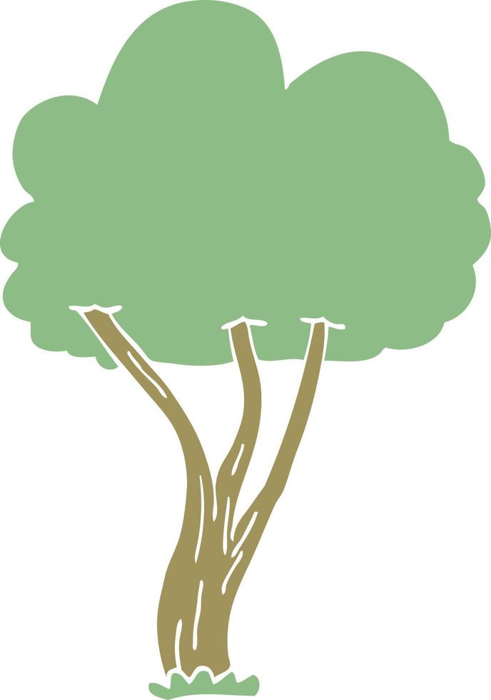 cartoon doodle blooming tree vector