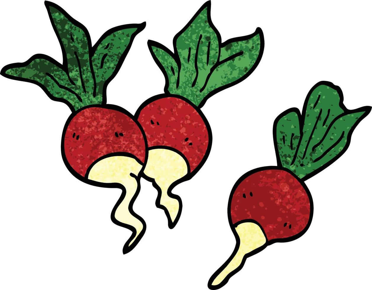 cartoon doodle healthy radish vector