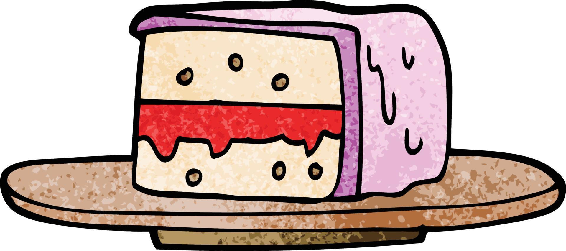 cartoon doodle slice of cake vector