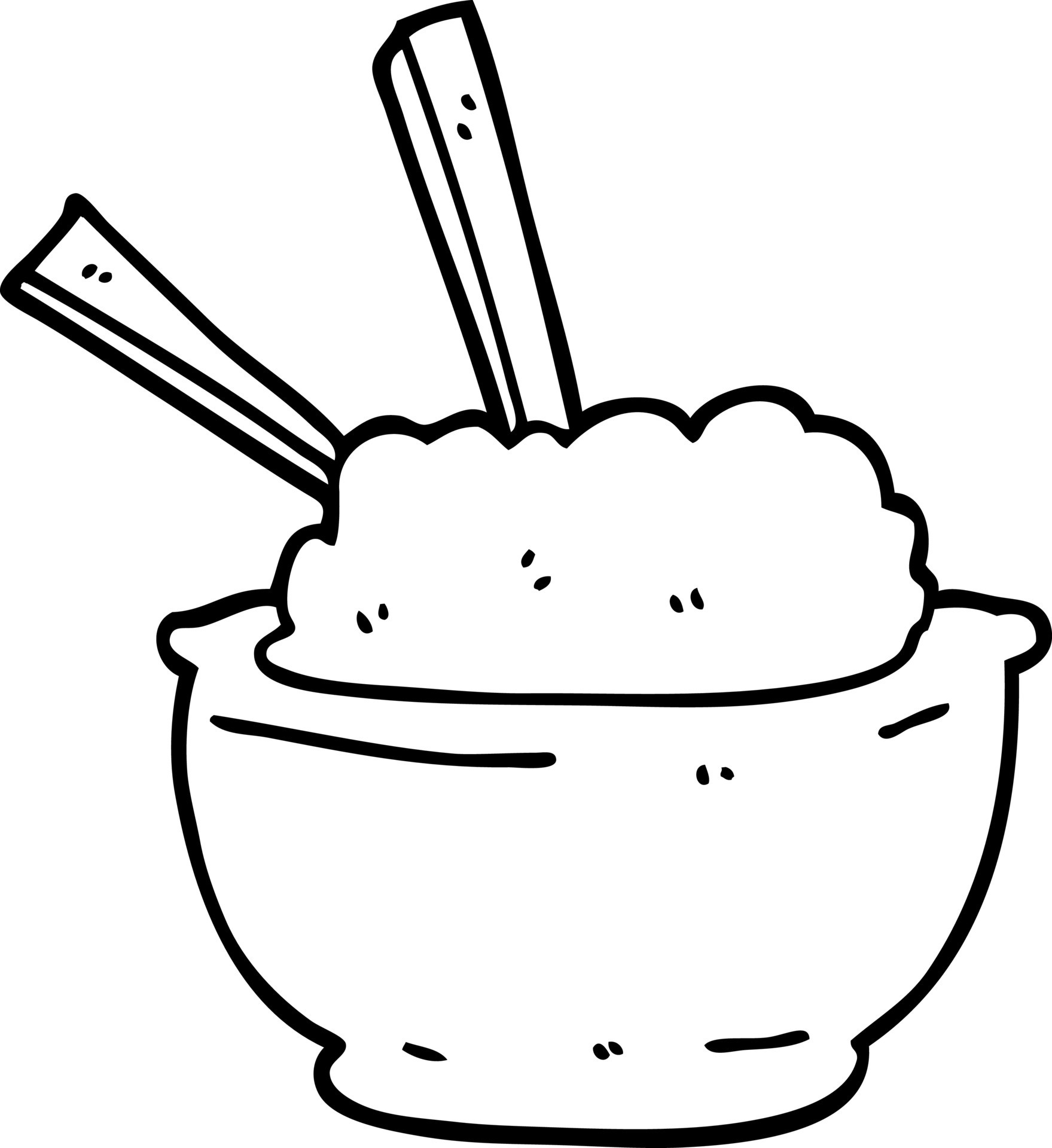 line drawing cartoon bowl of rice 12355051 Vector Art at Vecteezy