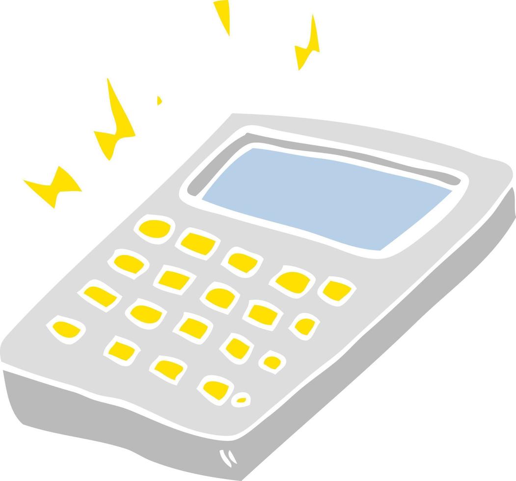 flat color style cartoon calculator vector