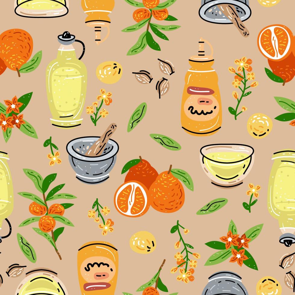 Colored seamless pattern of food and drink. For the menu vector