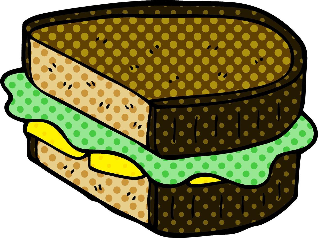 cartoon doodle loaded sandwich vector