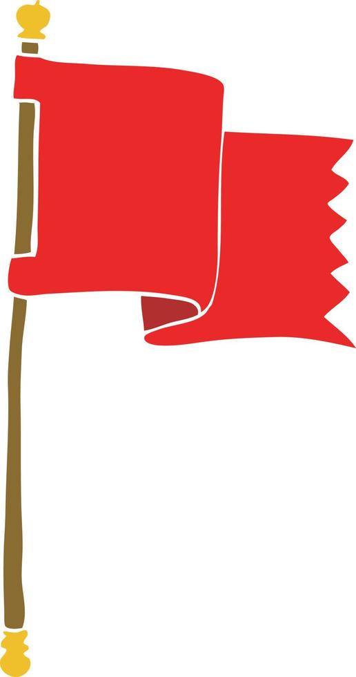 cartoon doodle waving flag vector
