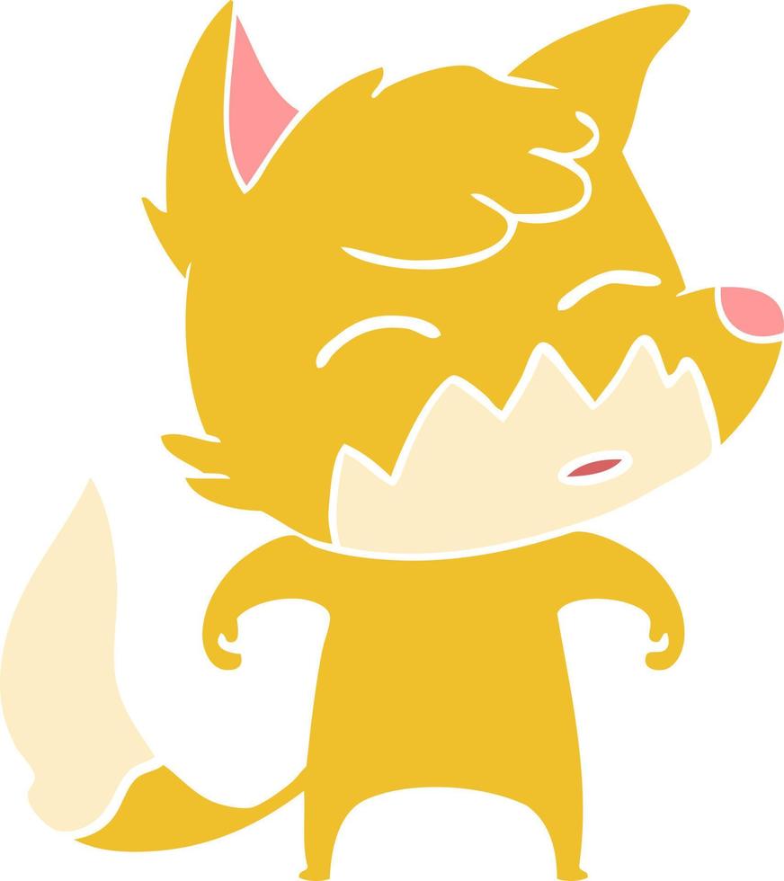 flat color style cartoon fox vector