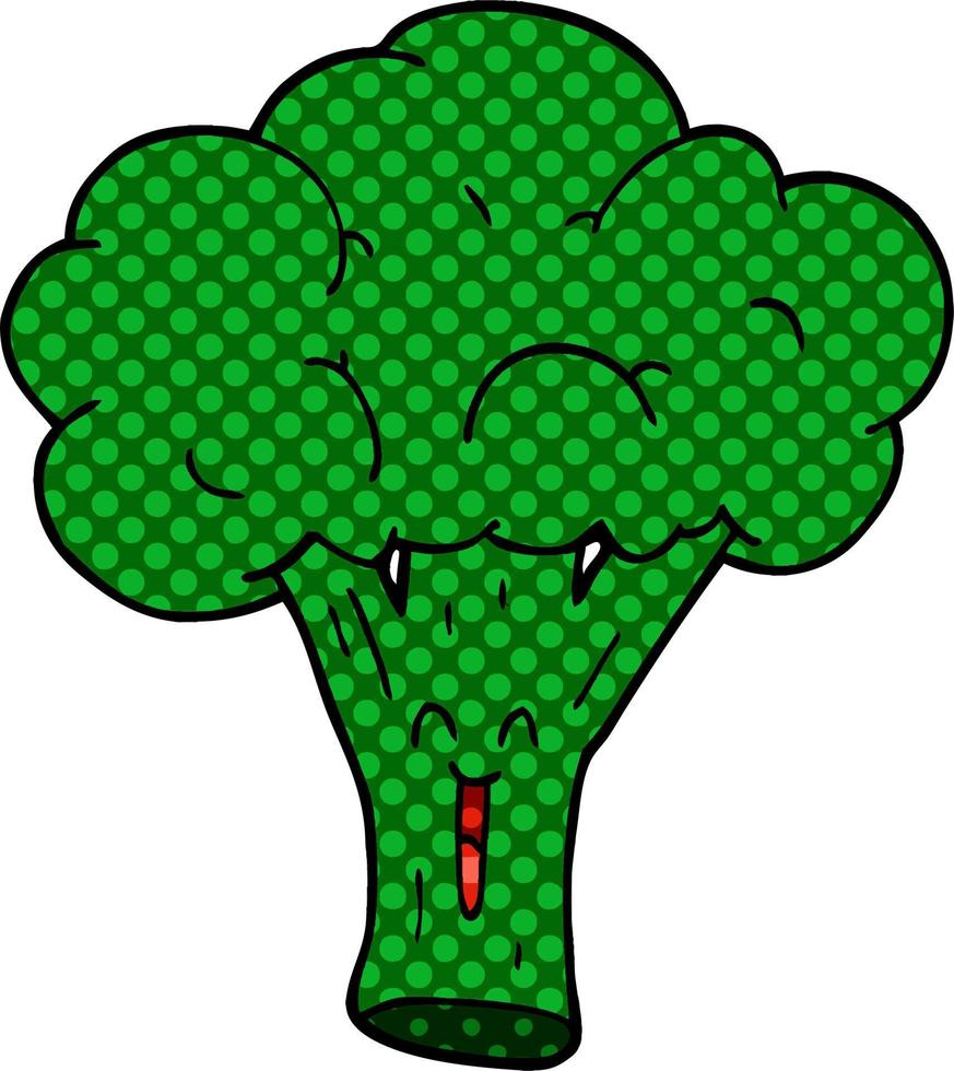 cartoon doodle broccoli vector