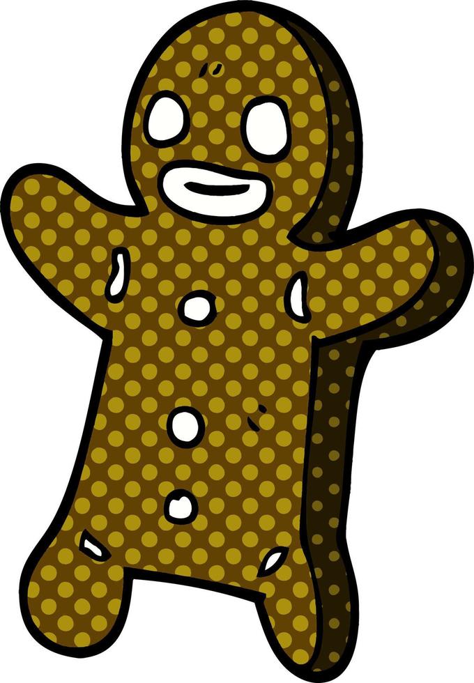 cartoon doodle gingerbread man vector