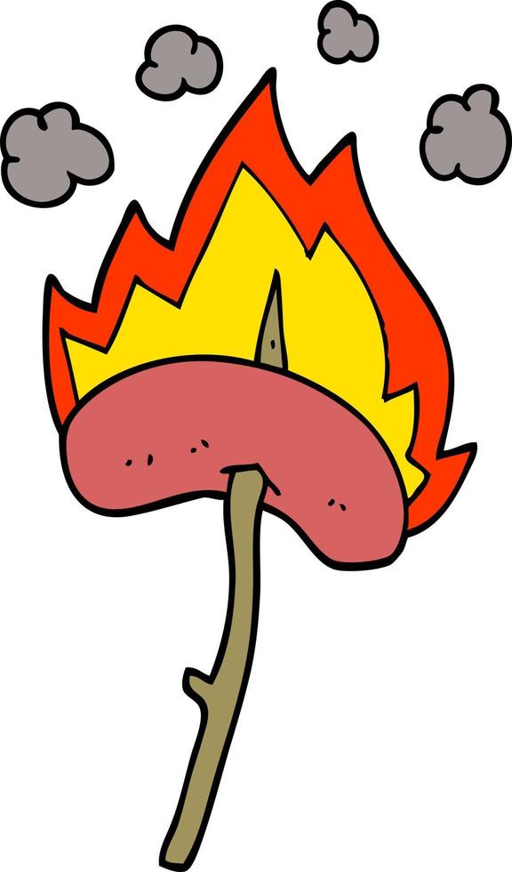 cartoon doodle of a hot dog vector