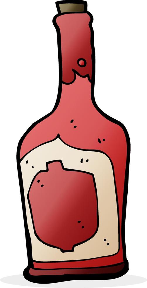 cartoon bottle of rum vector