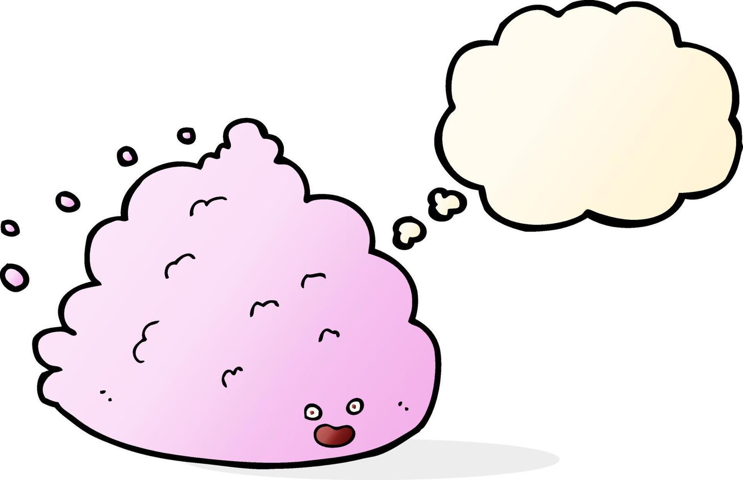 cartoon cloud character with thought bubble vector