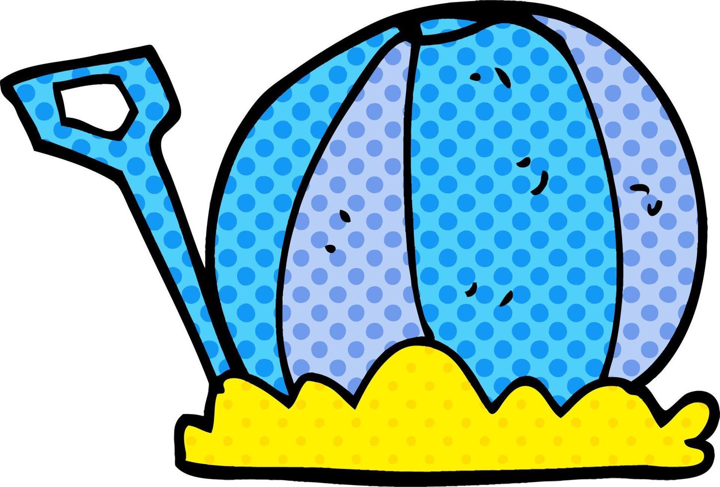 cartoon doodle beach ball and spade vector