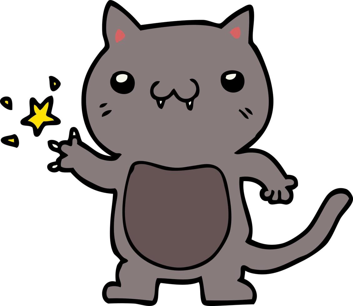 cartoon cat scratching vector