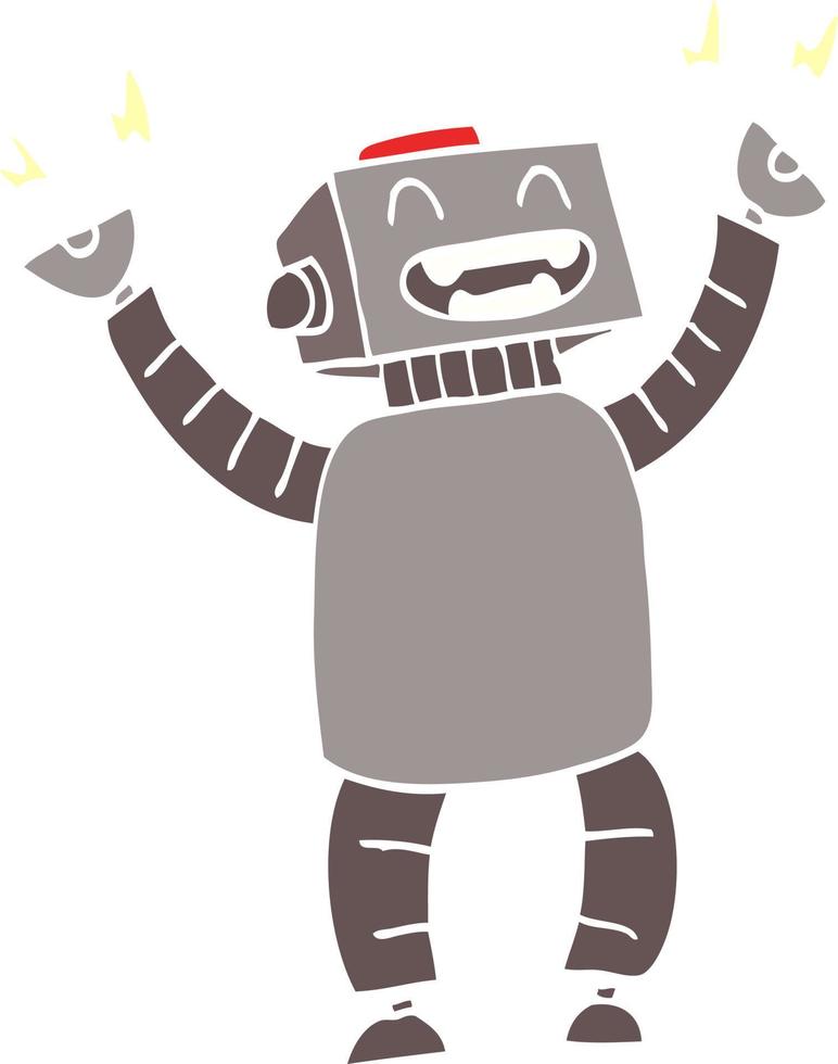 cartoon doodle happy robot vector