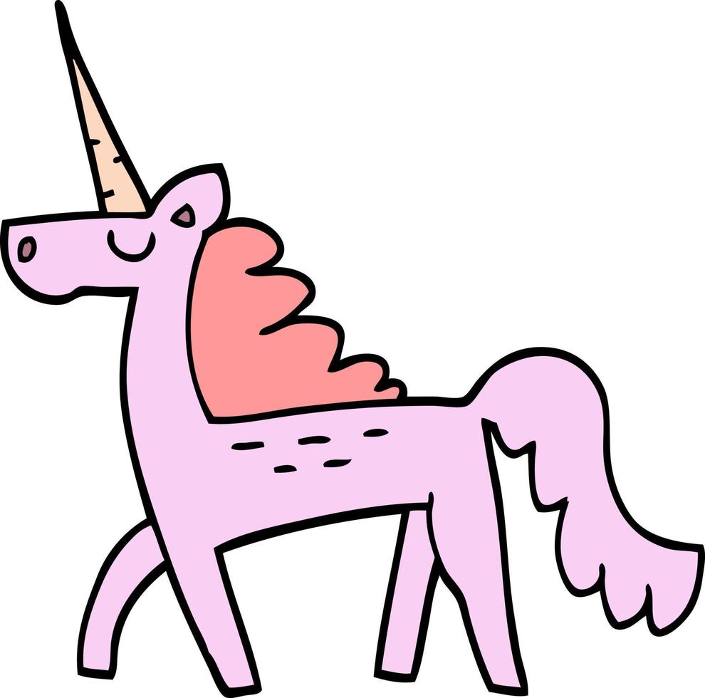 cartoon doodle magical unicorn vector