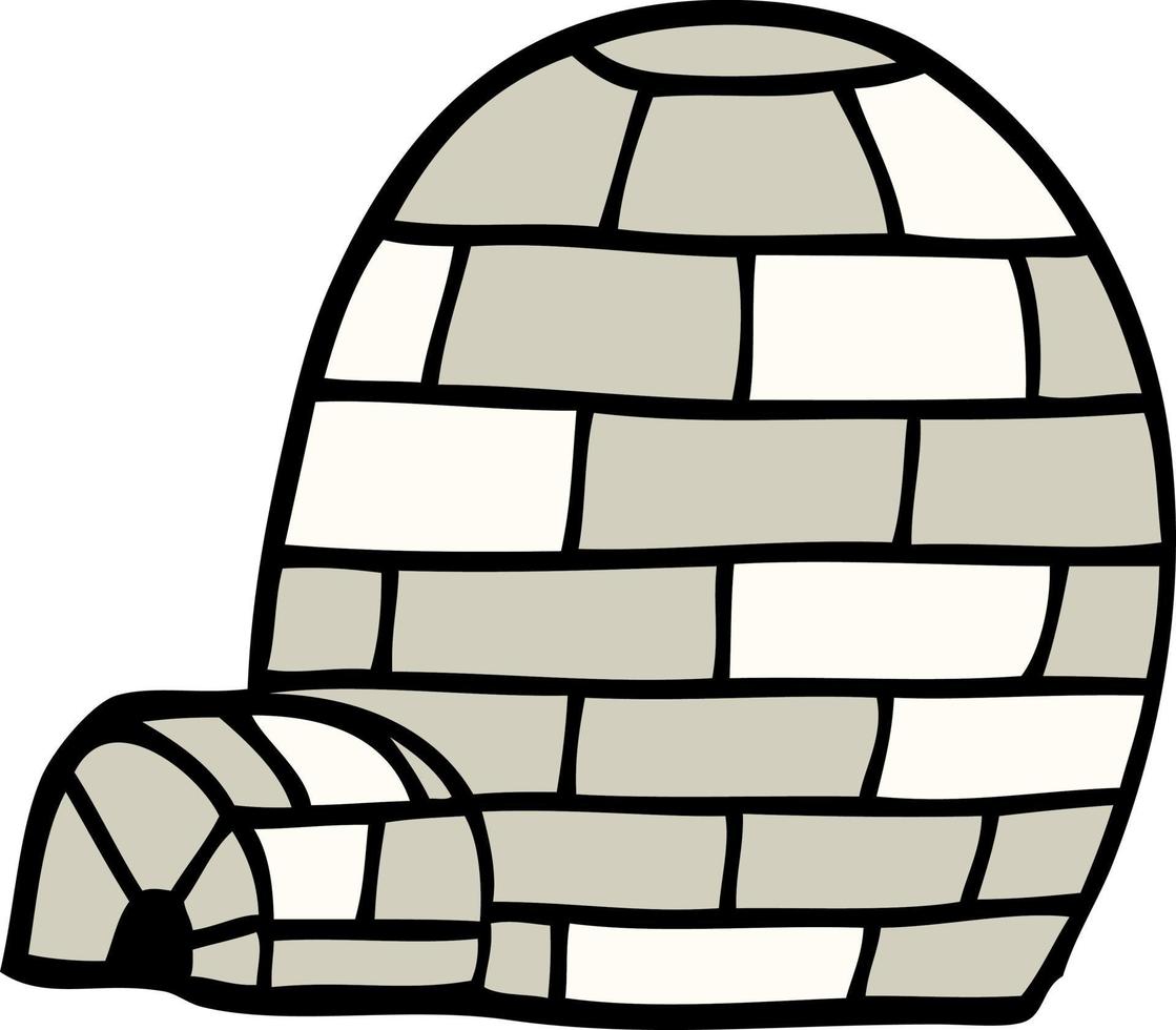 cartoon doodle igloo vector