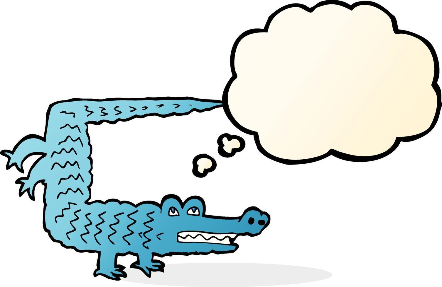 cartoon crocodile with thought bubble vector