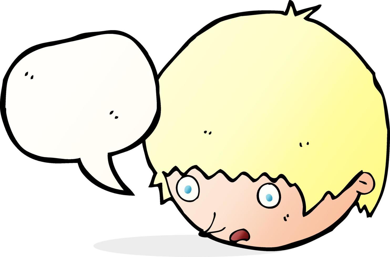 cartoon shocked face with speech bubble vector