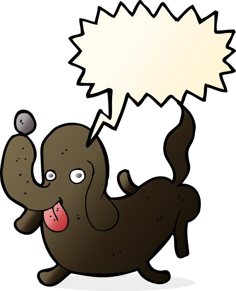 cartoon dog sticking out tongue with speech bubble vector