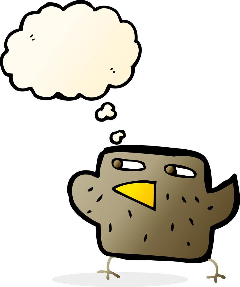 cartoon bird with thought bubble vector