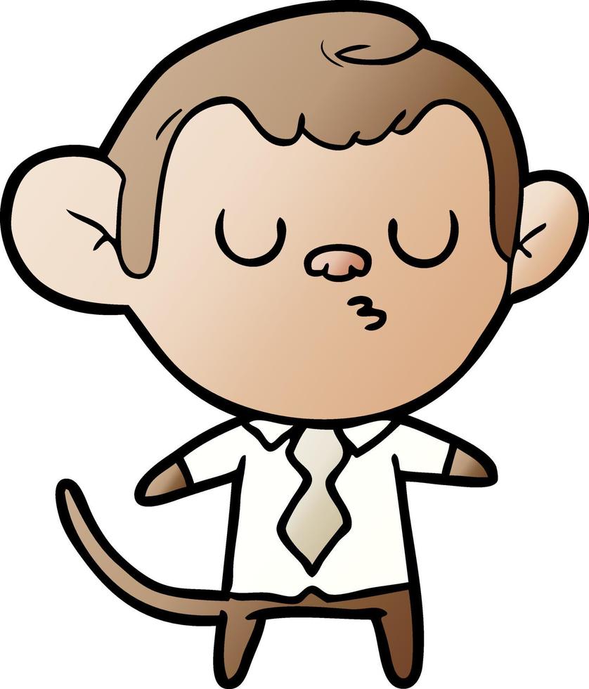 cartoon doodle character monkey vector