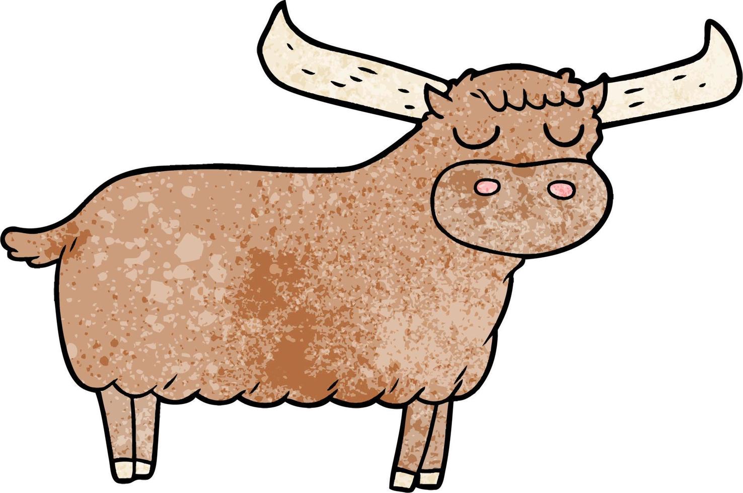 cartoon doodle bull vector