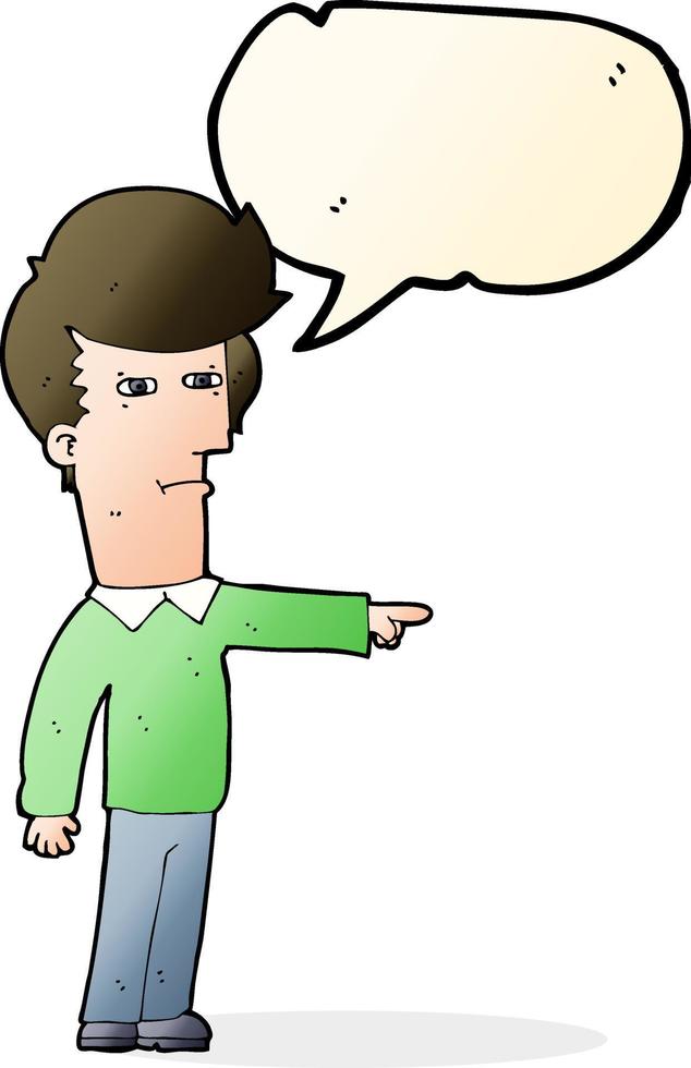 cartoon man blaming with speech bubble vector