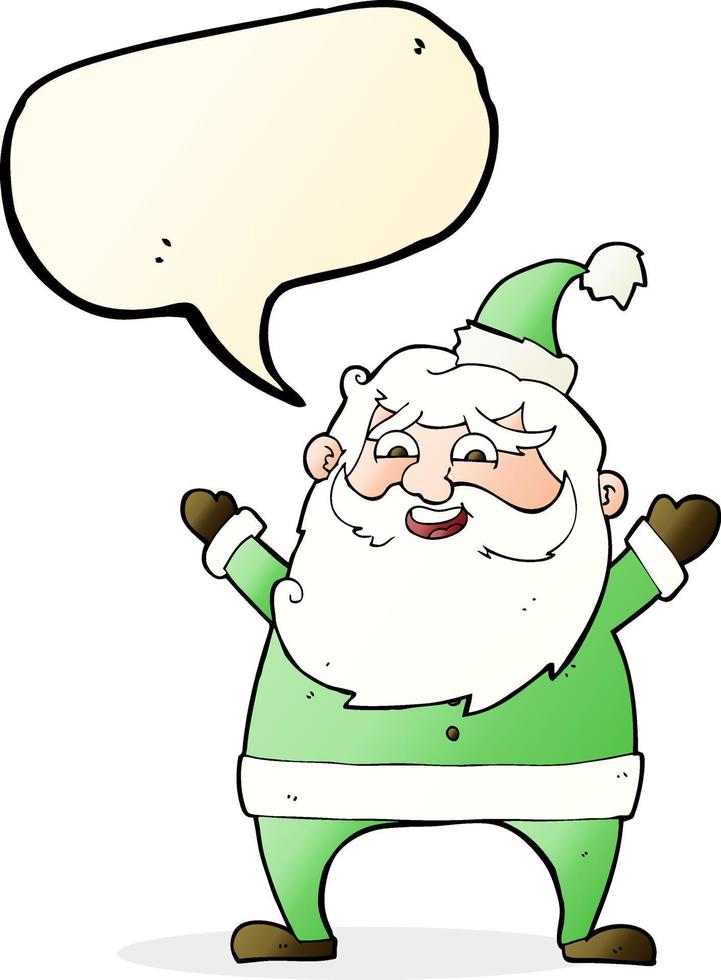 jolly santa cartoon with speech bubble vector