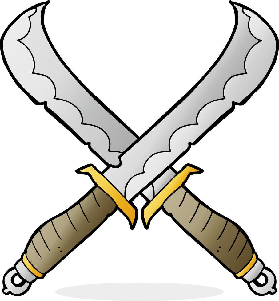 cartoon crossed swords vector