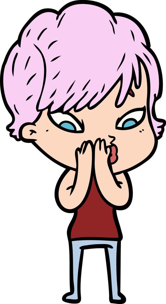cartoon doodle character woman vector