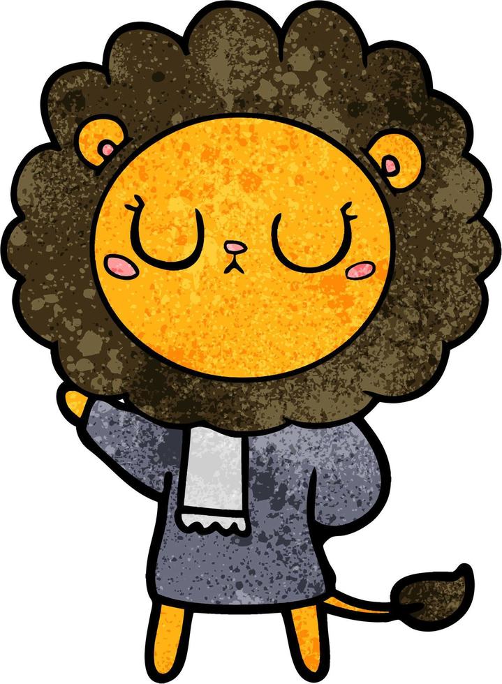 cartoon doodle character lion vector