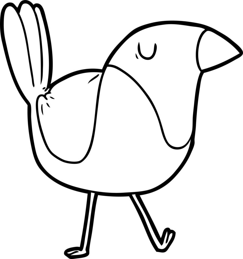 cartoon line drawing bird vector