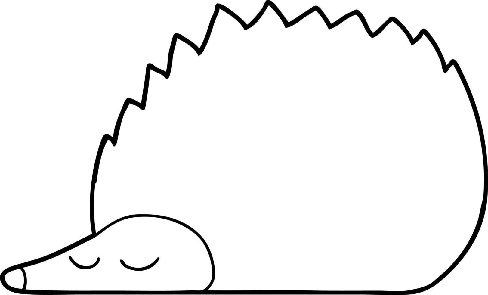 cartoon line drawing hedgehog vector