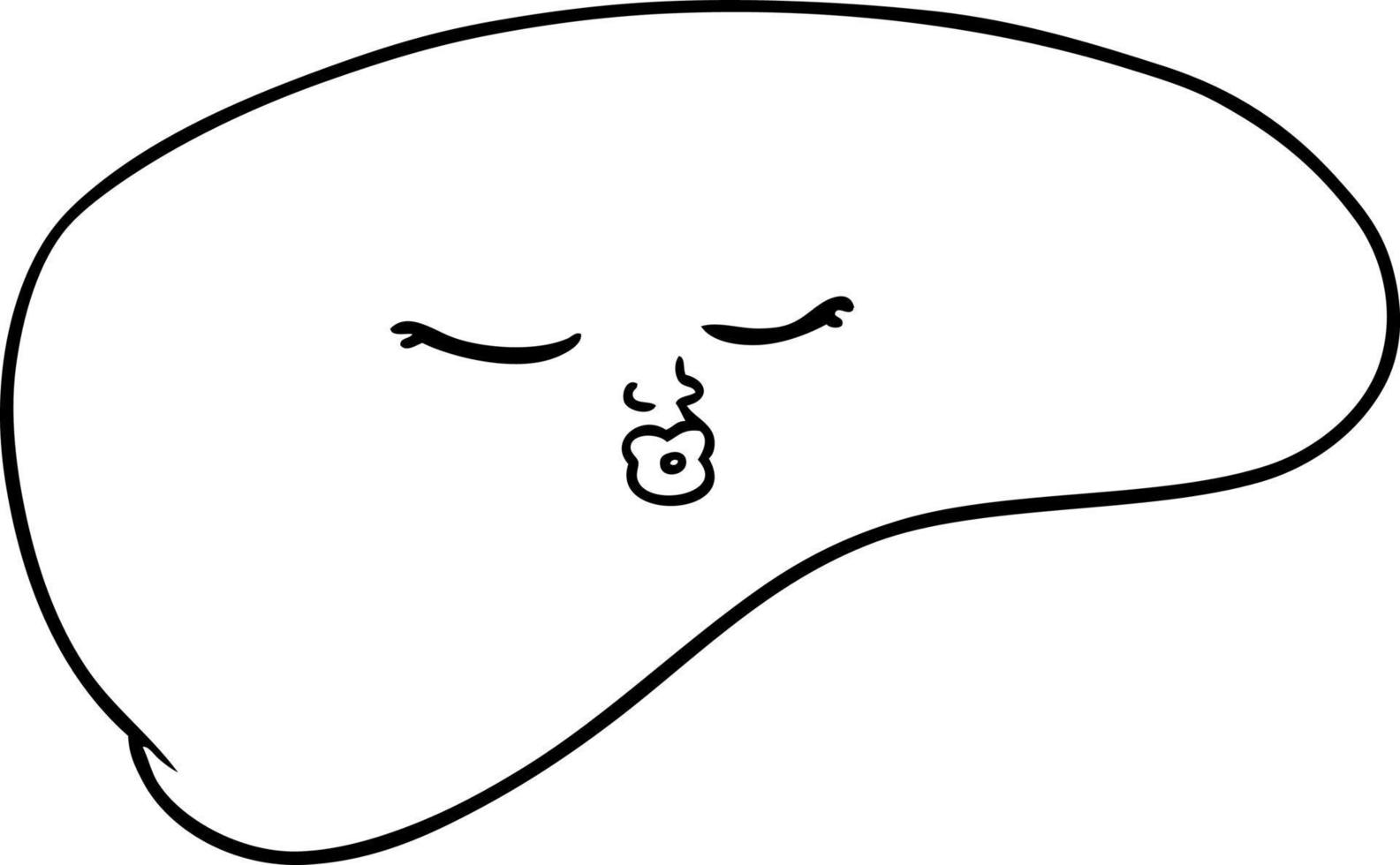 cartoon line drawing liver vector