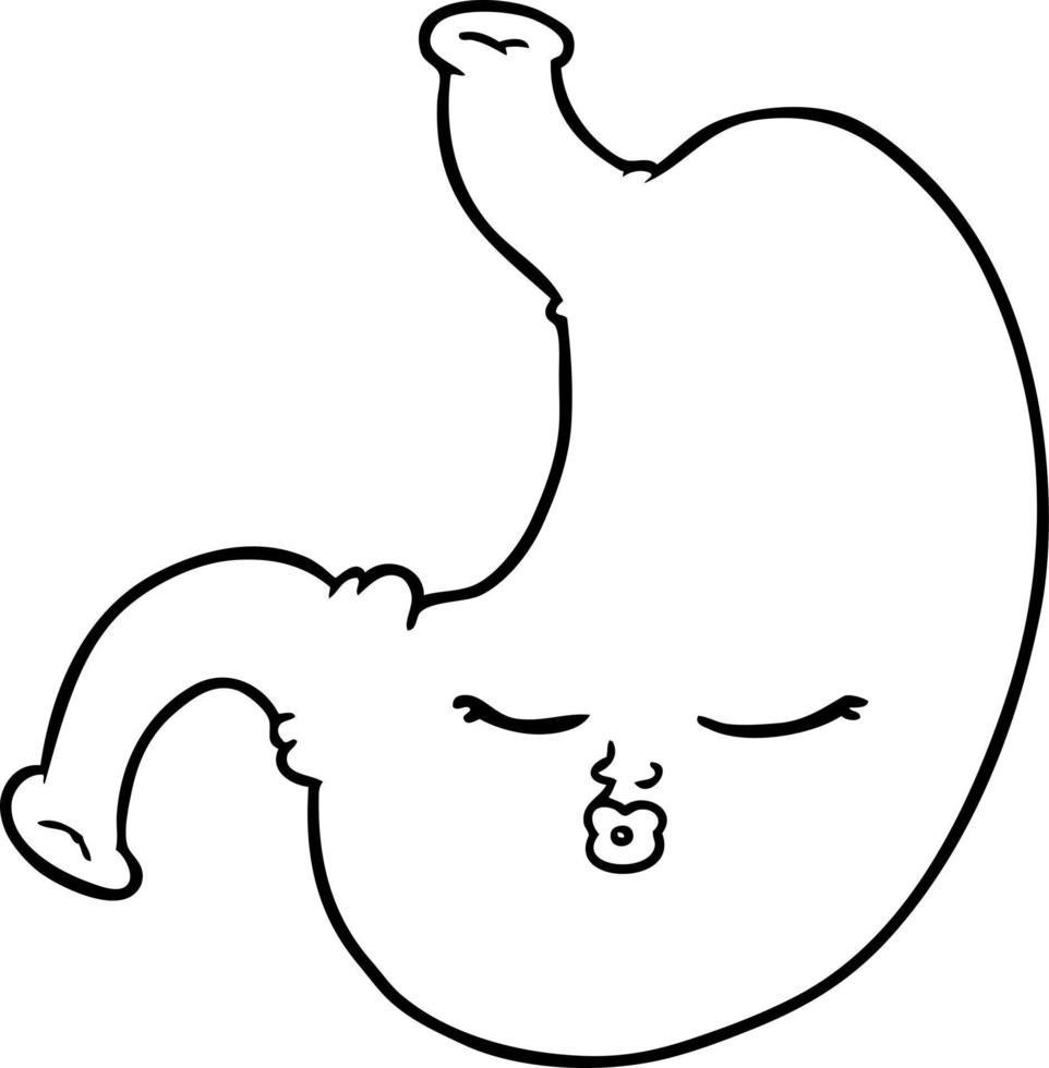 cartoon line drawing stomach vector