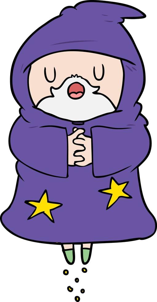 Old wizard jumping vector