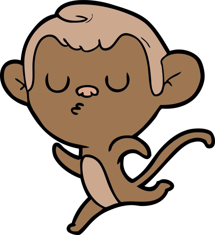 cartoon doodle character monkey vector